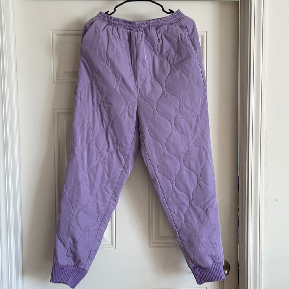 Purple quilted pants never worn